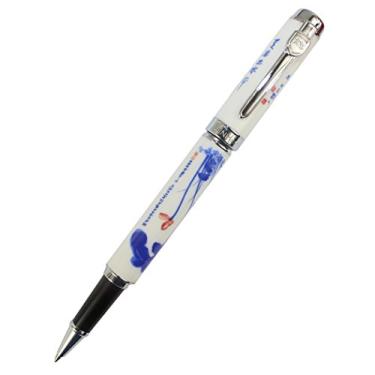 Imagem de Caneta esferográfica de porcelana azul e branco Gullor 950, flower