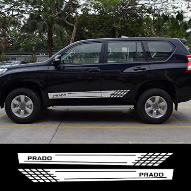 Imagem de MVMTVT Saia lateral longa carro estilo esportivo adesivos para Toyota Prado decoração de carro DIY filme de vinil decalques automotivos acessórios de ajuste de carro