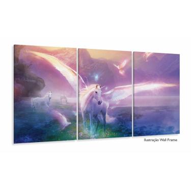 Imagem de Quadro Decorativo Unicórnio Asas 120x60 Sala Quarto