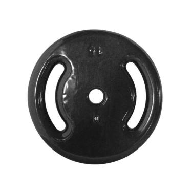 Imagem de Anilha Ferro Fundido Emborrachada Fitness Academia 15Kg