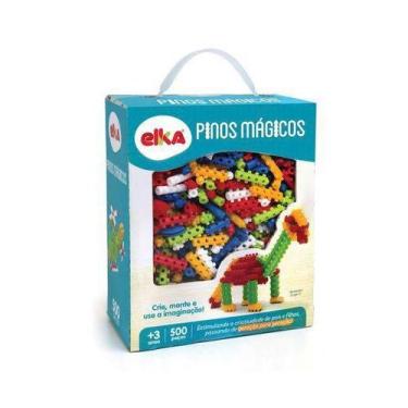 Imagem de Brinquedo Para Montar Pinos Magicos 500 Pecas Elka 939