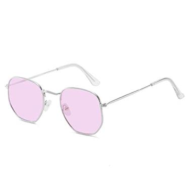 Imagem de Óculos de Sol Quadrado Feminino Vintage Armação Pequena Metal Óculos de Sol Feminino Designer de Moda Clássico Polígono Retro Gafas De Sol, Geléia roxa, Outros