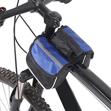Imagem de al?a de bicicleta na bolsa de selim de bicicleta,Bolsa de viga dianteira de bicicleta, bolsa de ciclismo, bolsa de viga cruzada, bolsa de telefone m¨®vel de equita??o, para bicicleta, Bolsa de vi
