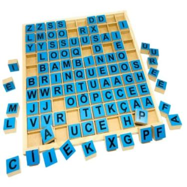 Imagem de Alfabeto Móvel E Brinquedo De Madeira Cruzada Inteligente Carimbras