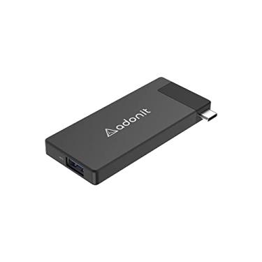 Imagem de Adonit Dongle adaptador USB-C Hub 5 em 1 Nest, USB-C PD 100W, 4K 60Hz HDMI USB-A 3.0 com conector retrátil para MacBook Pro, MacBook Air, preto fosco