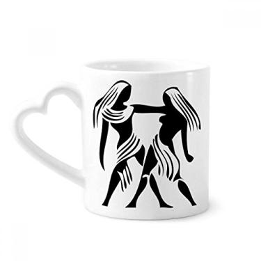 Imagem de Caneca Constelação Gêmeos Signo do Zodíaco Caneca Café Cerâmica Copo de Coração de Vidro