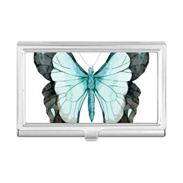 Imagem de Carteira Borboleta com asas azuis para cartões de visita