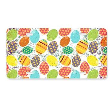 Imagem de DIYthinker Etiqueta de aço inoxidável para decoração de placa de licença de coração de páscoa, festival de religião