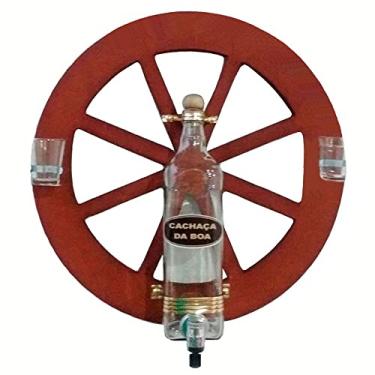 Imagem de Pingometro de Parede Decorativo Roda de Carroça em Madeira