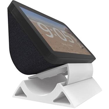 Imagem de Suporte Stand Magnético de Mesa com Ângulo Ajustável Compatível com Alexa Echo Show 5 e 8 - Smart Speaker Display Home - Branco