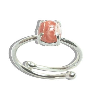 Imagem de Anel Nlux Disco Rodocrosita Argentina 5 mm Garra Prata 950