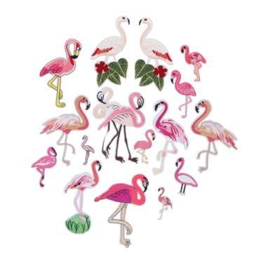 Imagem de TEHAUX Conjunto De 48 Peças De Remendo Flamingo Flamingo Costurar Em Remendo Adesivos De Moda Adesivos Personalizados Colar Em Remendos Bordados Bolsa Jeans Decoração Remendo Bordado DIY
