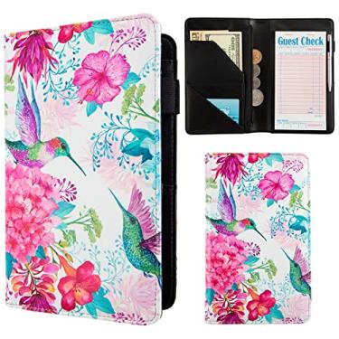 Imagem de Livros de servidor para garçonete, com bolso com zíper, livro de garçonete de couro, carteira organizadora de dinheiro, porta-recibos de cheque para convidados de restaurante, avental de servidor