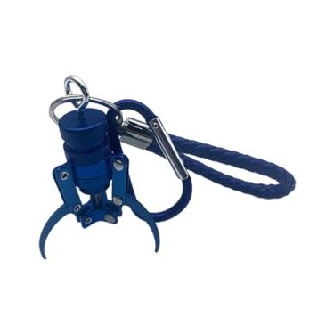 Imagem de rockible Chaveiro com pingente de máquina de guindaste de garra, chaveiro para máquina de garra de fliperama para homens, Azul