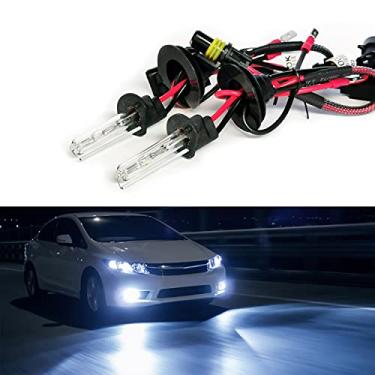 Imagem de Troniz Lâmpada de substituição H1 Xenon HID AC 35W super brilhante farol lâmpada de substituição, 8000K azul gelo, pacote com 2