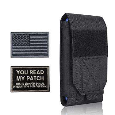 Imagem de Heyqie Capa preta tática Molle para celular, bolsa resistente à prova d'água para iPhone 11 12 13 Pro Max para Samsung S22 S21 S20 FE Note 20 A13 A12 A02S menos telefone de 6,7 polegadas com 2