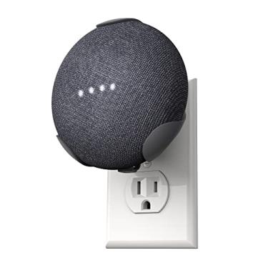Imagem de Suporte para tomada PowerClip para Google Nest Mini (carvão), hub de parede de alto-falante para dispositivos domésticos inteligentes Google Nest de 2ª geração, economia de espaço, usa apenas uma tomada, ótimo para montar o alto-falante Google Mini