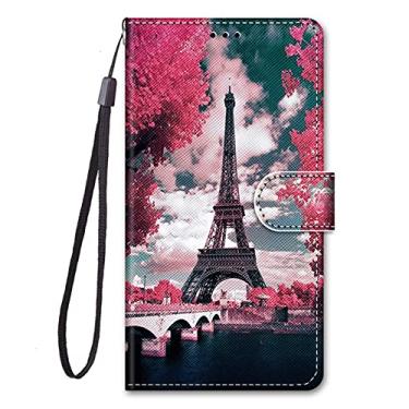Imagem de Capa de telefone flip de couro para Samsung Galaxy A02 A02S A12 A32 A42 A52 A72 A72 5G Carteira suporte de suporte de cartão Capa de livro Cat Dog Painted, A08 PinkFlower tower, para M02