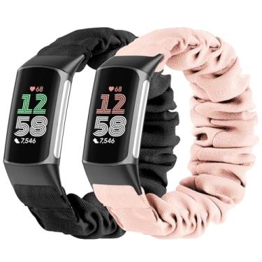 Imagem de Folavii Pacote com 2 pulseiras esportivas para Fitbit Charge 6/Fitbit Charge 5 para mulheres e homens, pulseiras esportivas de substituição para smartwatch Fitbit Charge 5/6, pequena