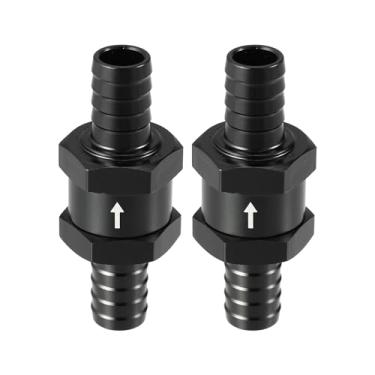 Imagem de Hihaha Válvula de retenção de combustível unidirecional/interno não retorno unidirecional válvula para carro combustível gasolina diesel/durável 1.2 cm 12mm OD / 2 peças preto