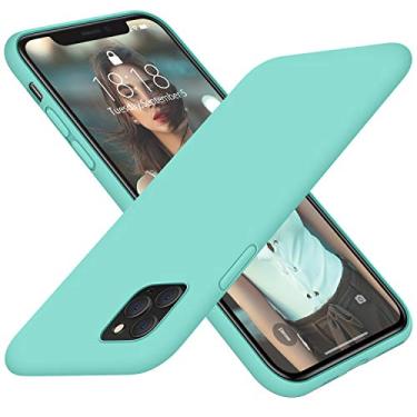 Imagem de DTTO Capa compatível com iPhone 11 Pro, [série Romance], capa de silicone totalmente coberta [câmera e proteção de tela] com almofada de grade colmeia para iPhone 11 Pro 5,8 polegadas 2019, azul celeste