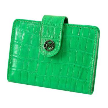 Imagem de Carteira de Couro Mariart Ferro, Croco green