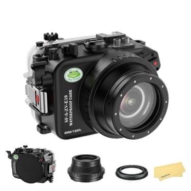 Imagem de Seafrogs Caixa subaquática para Sony ZV-E10 com porta plana FL28, [40M/130FT] Capa impermeável para Sony Alpha ZV-E10 com FE E10-18 mm F/4 OSS, FE 28-60 mm F4-5.6