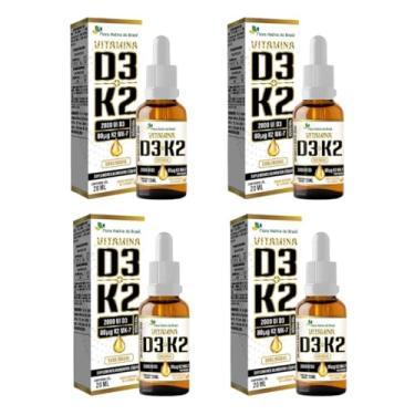 Imagem de 4x Vitamina D3 2000ui + Vit K2 Em Gotas 20ml Flora Nativa