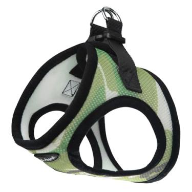 Imagem de Bark Appeal Peitoral de camuflagem verde para animais de estimação pequenos e médios – Tamanho atualizado, remedir é essencial – Peitoral macio – antiestrangulamento com alça ajustável e clipe