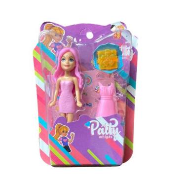Imagem de Brinquedo 1 Boneca Patty Amigas + adesivo + anel+ vestido