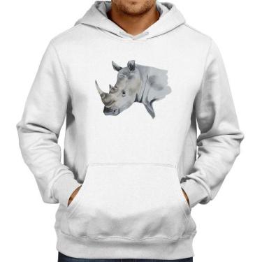Imagem de Moletom Rinoceronte - Foca na Moda, Branco, G