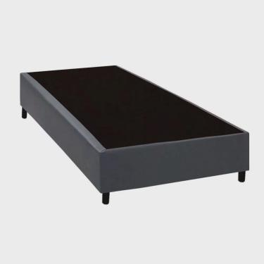 Imagem de Base Cama Box Solteiro Corino Cinza 40x88x188