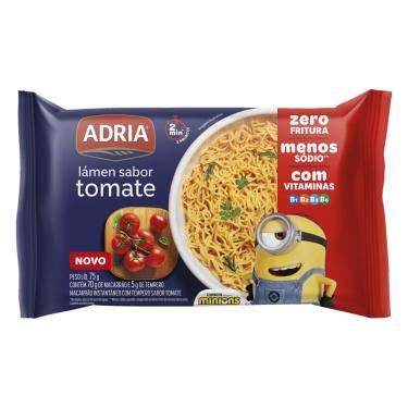 Imagem de Macarrão Instantâneo Lámen Tomate Minions Adria 75g Zero Fritura