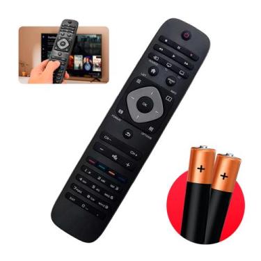 Imagem de Controle Remoto Para Tv Philips Smart Universal Lcd Led + 2 Pilhas - M
