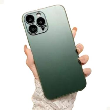 Imagem de [GL CASES] Case Capa iPhone 16 Pro Premium De Vidro Temperado AG Glass Com Proteção De Câmera Em Vidro Capa iPhone 16 Pro Anti Impacto NanoGlass Compatível Carregador Indução Magnética (Verde)