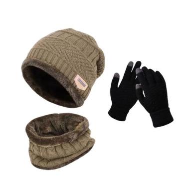 Imagem de Kit De Frio Intenso Luva Touch + Touca e Protetor De Pescoço Pelinho F
