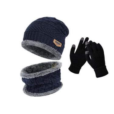 Imagem de Kit De Frio Intenso Luva Touch + Touca e Protetor De Pescoço Pelinho F