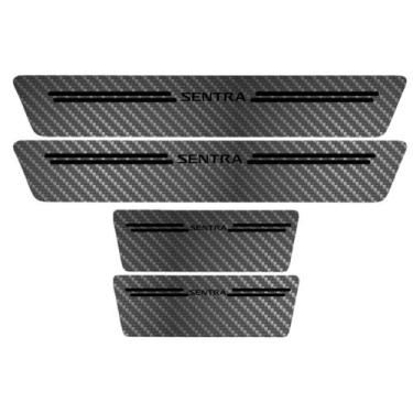Imagem de Kit Soleira Protetora Porta Premium Black Carbono - Sentra - Jhow Ades