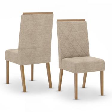 Imagem de Kit Com 02 Cadeiras De Jantar Nina Nature-creme