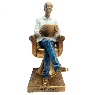 Imagem de Estatueta Decorativa Psicólogo Escultura Resina Enfeite 20cm