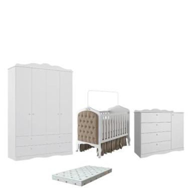 Imagem de Quarto Bebe Completo Canto Dorabelly MDF +Colchão e Capitône - Permobi