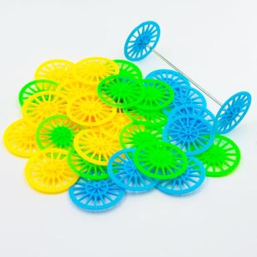 Imagem de 30PCS Vintage Toy Car Wheels Plastic Toy Car Wheel with 2mm Dia Round Shaft Axles for RC Car Truck Robot DIY Model Toy Building Projects (2x37mm Mix Color 1)