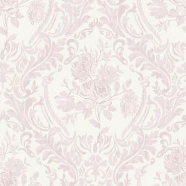 Imagem de Ismoon Papel de parede floral para contato rosa boho aquarela damasco papel de parede vintage texturizado removível autoadesivo vinil papel de parede amigável para locatário, 44 x 10 m