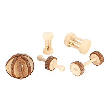 Imagem de Tbest Gor Hue G Hamster Toy Hamster Toy de Madeira Pequeno Penea Pig Pequeno Pet Wooden, 5pcs/Definir Estro de Madeira de Tocando Dentes Molares de Brinquedo para Bitcuneas Porquinhos
