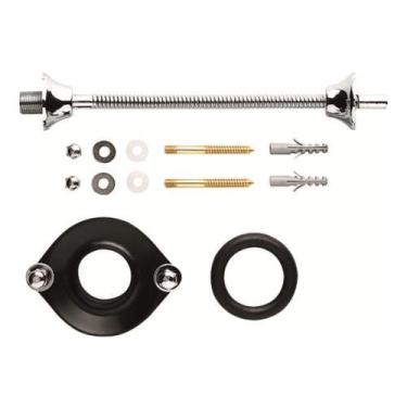 Imagem de Kit Fixação Mictório Cromado Deca - Engate Flexível, Parafuso, Bucha, 
