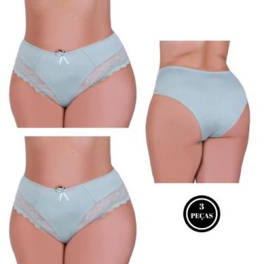 Imagem de Kit 3 Calcinha Plus Size com detalhe de Renda Tanga Grande - c1 KIT 3 