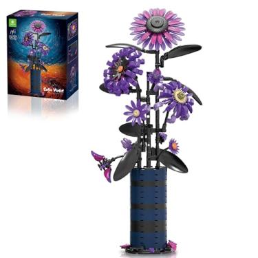 Imagem de ZONECYTD Sunflower Building Set Flowers Bouquet Purple Botanicals Collection Compatible with Lego Flowers for Adults Women Girls 14+ Home Office Decor