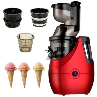 Imagem de Espremedor Prensa A Frio 150 W, Máquina Espremedor Mastigação Lenta Para Uso Doméstico Com Função Reversa, 50 Rpm, Alto Rendimento Suco 96%, Sem Bpa Para Suco, Sorvete - Fácil Limpar,Red