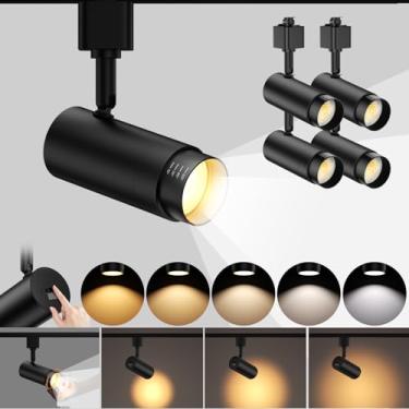 Imagem de AIBISOD Cabeças de iluminação de pista LED com zoom de 10 W em 5 cores, cabeça de luz de trilho tipo H, preto, regulável, luminárias de teto 2700K 3000K 4000K 5000K 6000K ajustável 15°-60° CRI90+