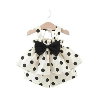 Imagem de Conjunto Infantil Coreano De Verão Com Estampa De Bolinhas, 2 Peças, C